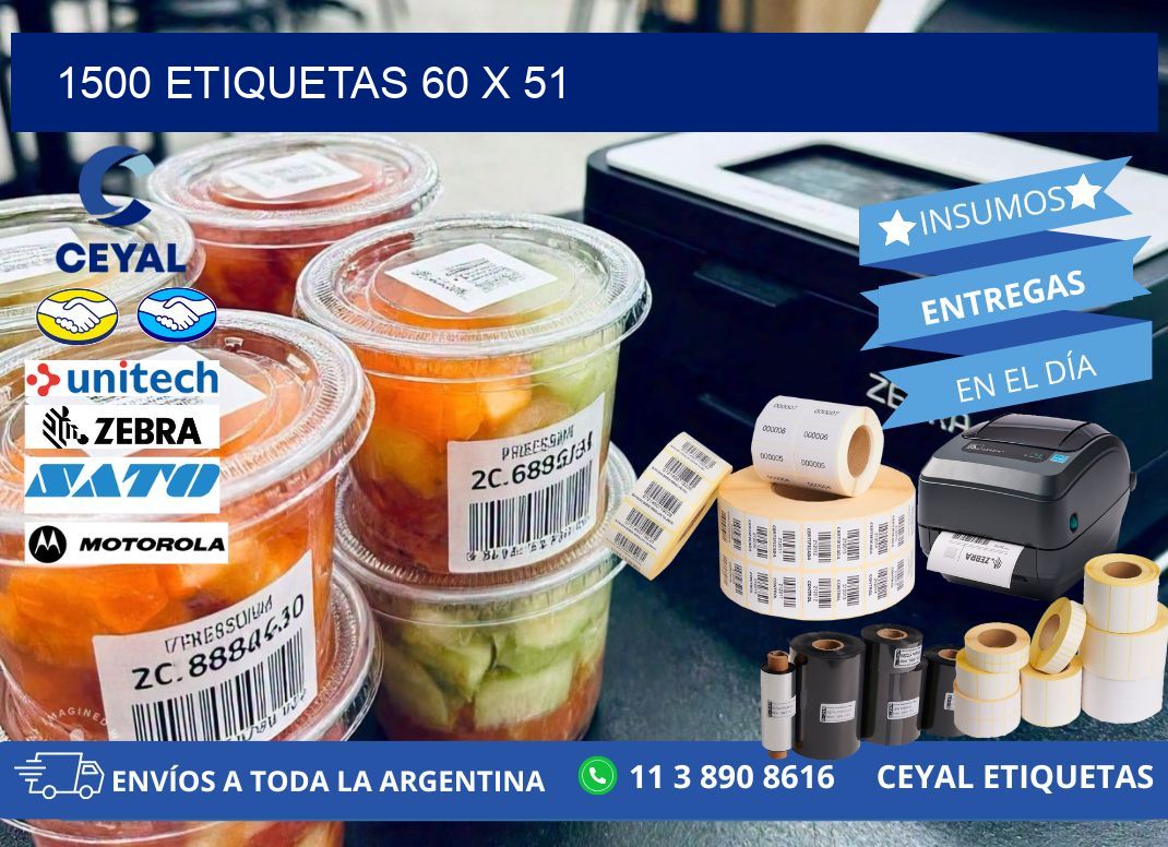 1500 ETIQUETAS 60 x 51