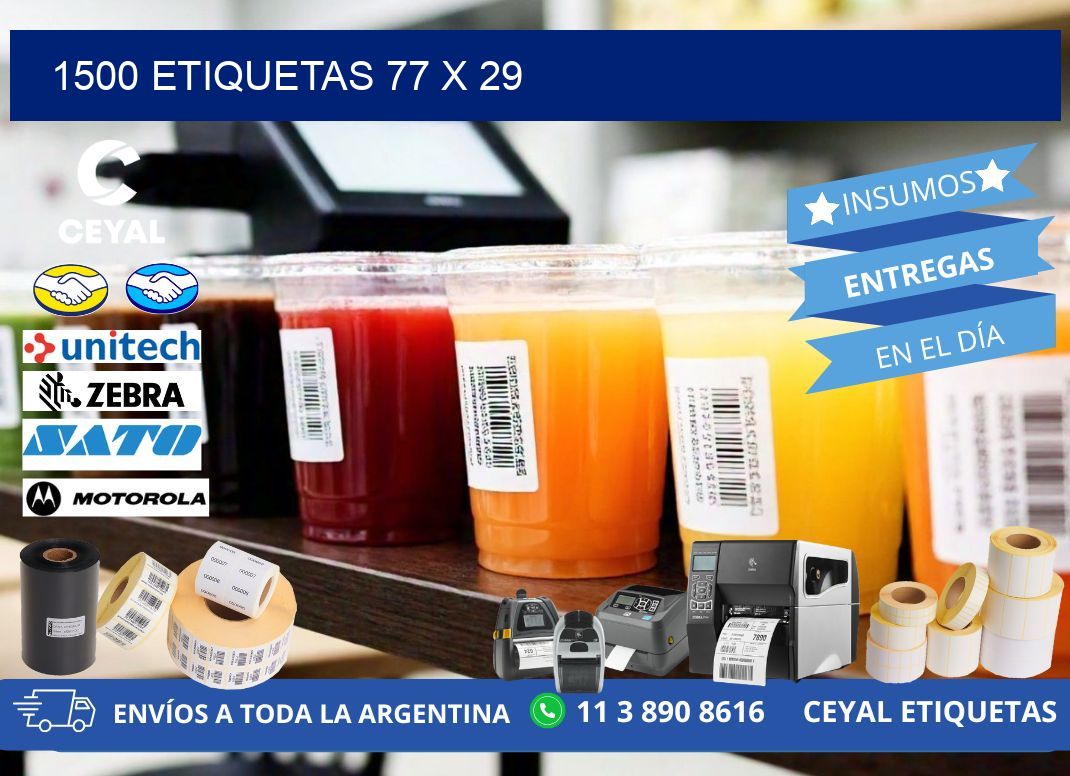 1500 ETIQUETAS 77 x 29