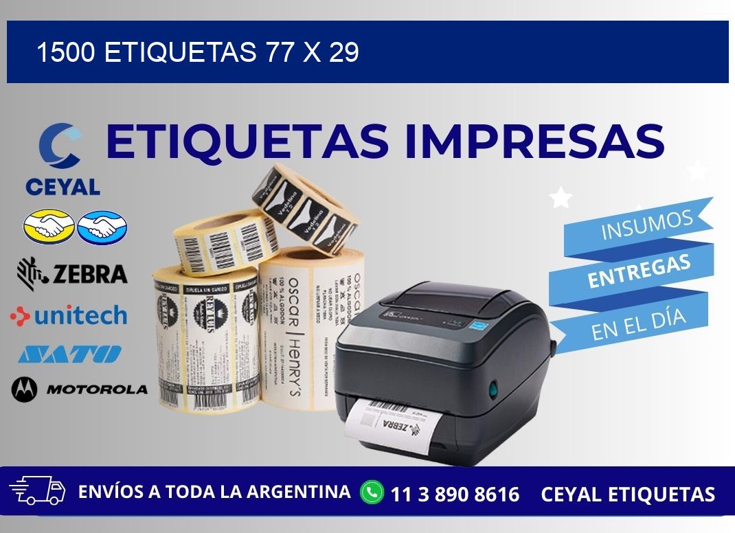 1500 ETIQUETAS 77 x 29