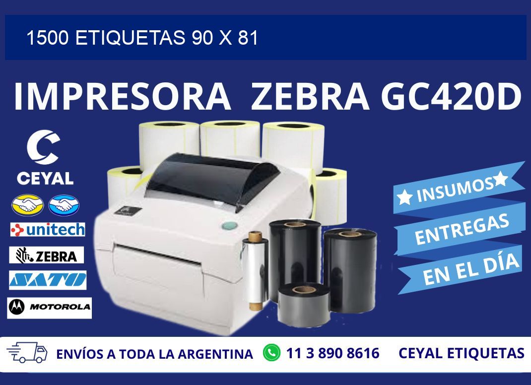 1500 ETIQUETAS 90 x 81