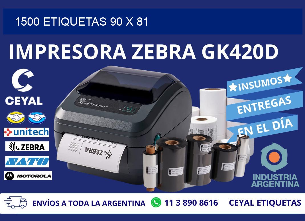 1500 ETIQUETAS 90 x 81