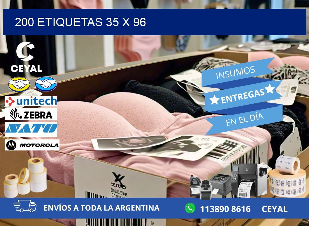 200 ETIQUETAS 35 x 96