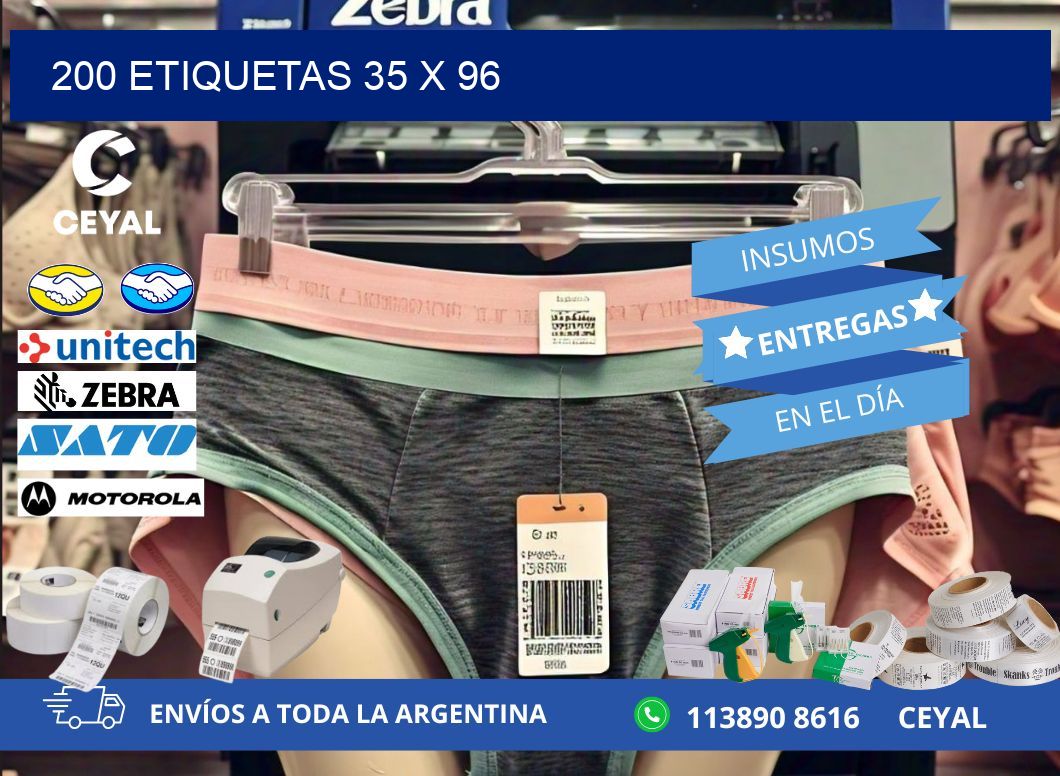 200 ETIQUETAS 35 x 96