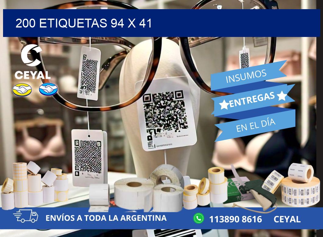 200 ETIQUETAS 94 x 41