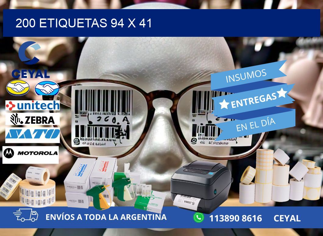 200 ETIQUETAS 94 x 41