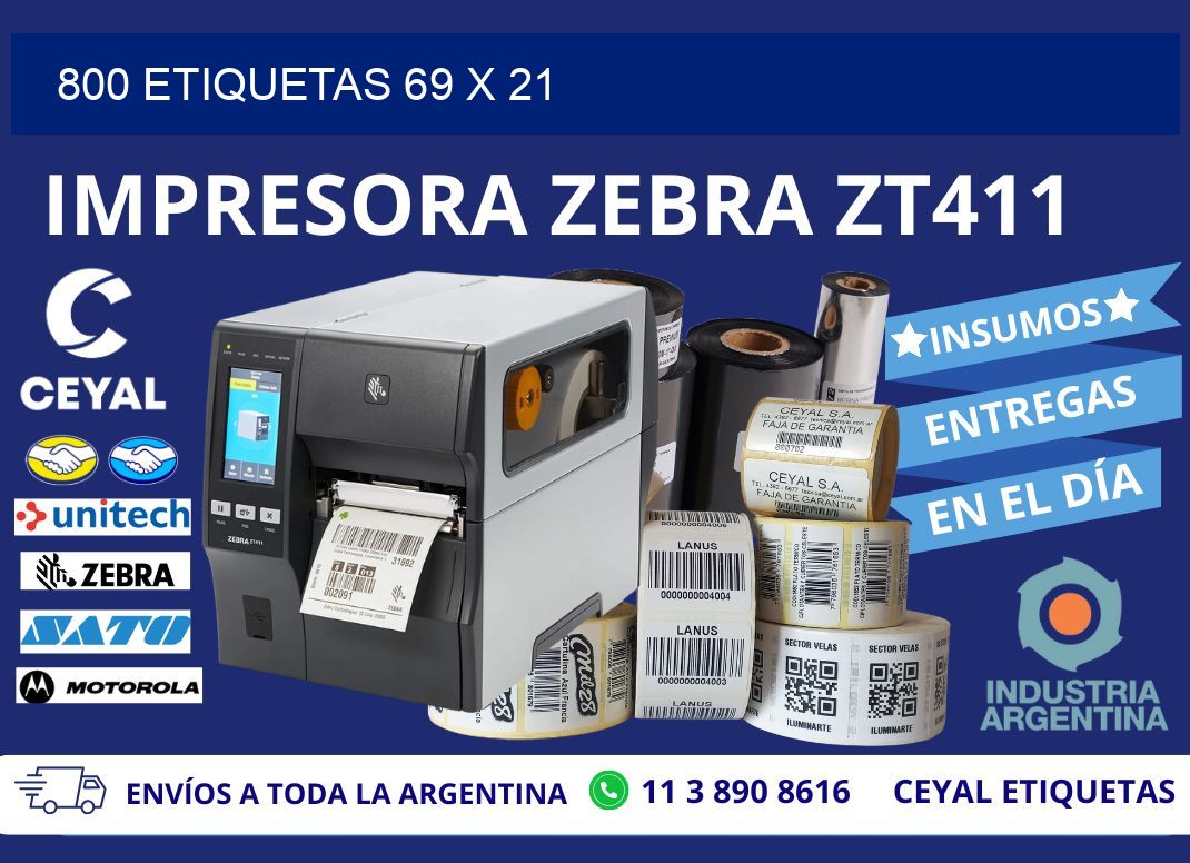 800 ETIQUETAS 69 x 21