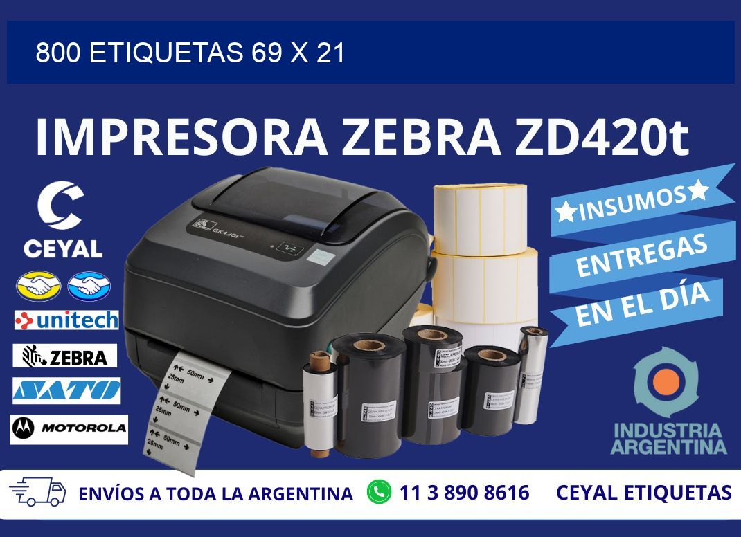 800 ETIQUETAS 69 x 21