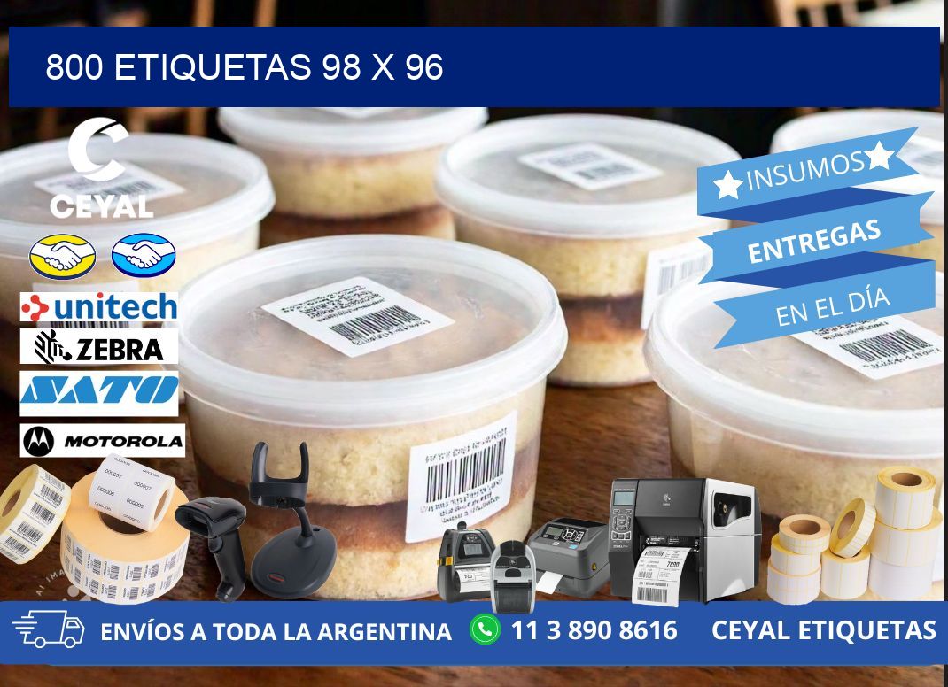 800 ETIQUETAS 98 x 96