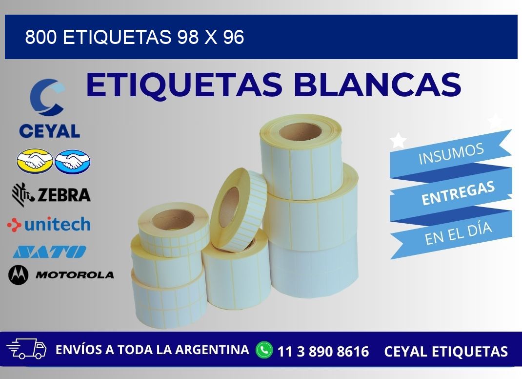800 ETIQUETAS 98 x 96