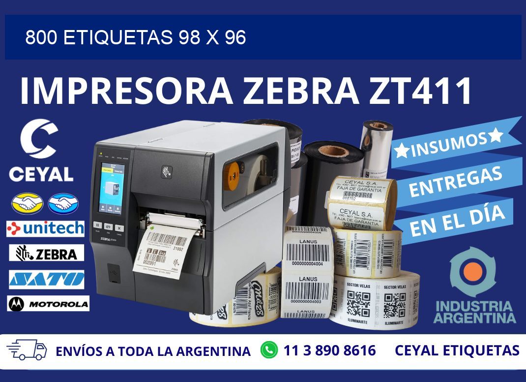 800 ETIQUETAS 98 x 96