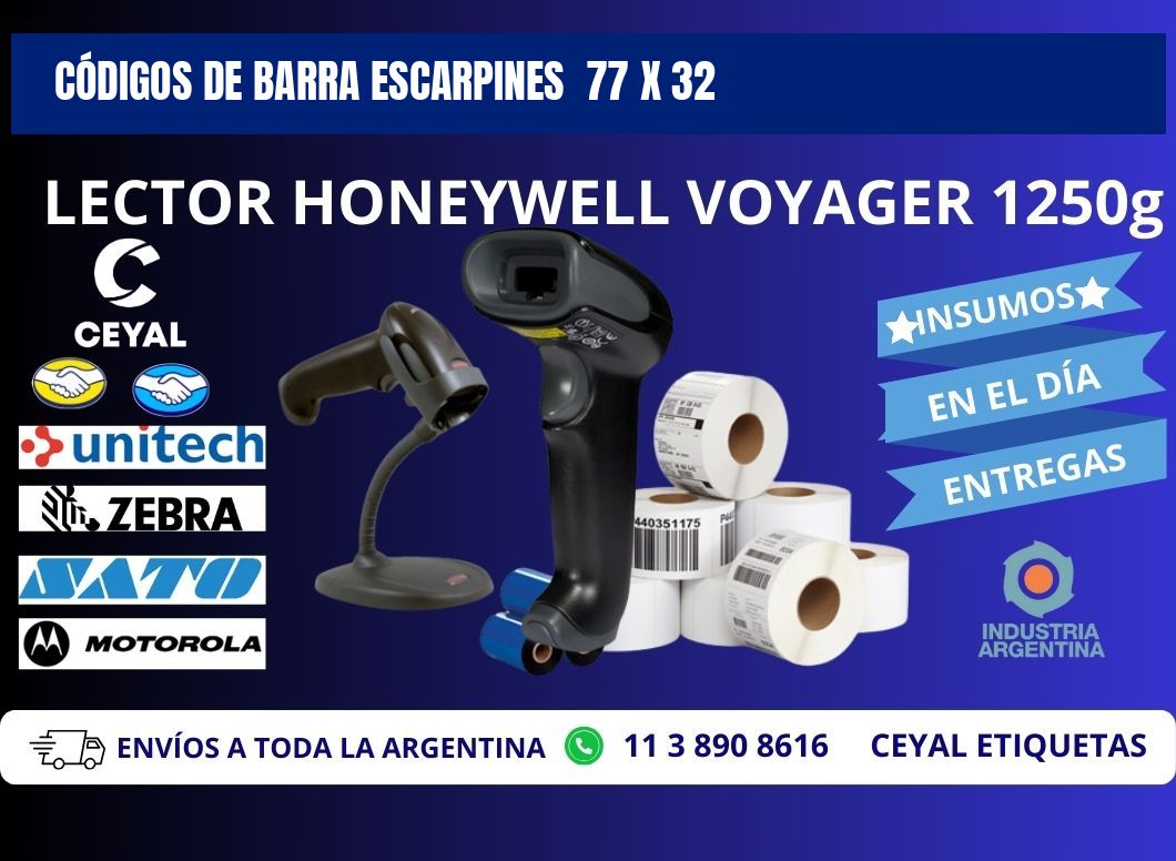CÓDIGOS DE BARRA ESCARPINES  77 x 32