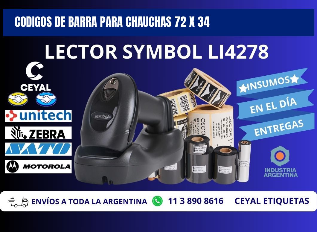 CODIGOS DE BARRA PARA CHAUCHAS 72 x 34