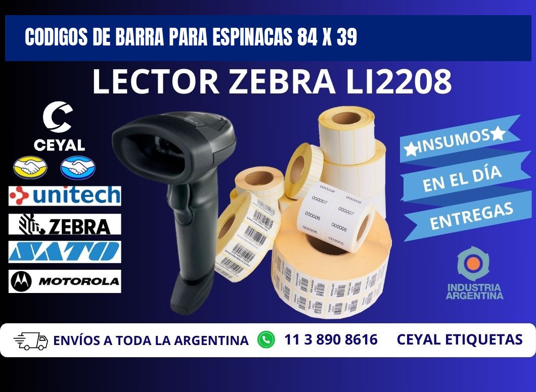CODIGOS DE BARRA PARA ESPINACAS 84 x 39