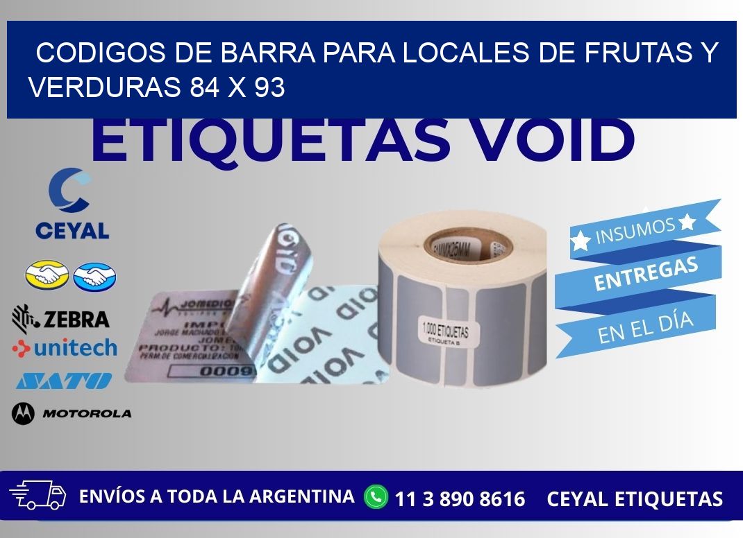 CODIGOS DE BARRA PARA LOCALES DE FRUTAS Y VERDURAS 84 x 93