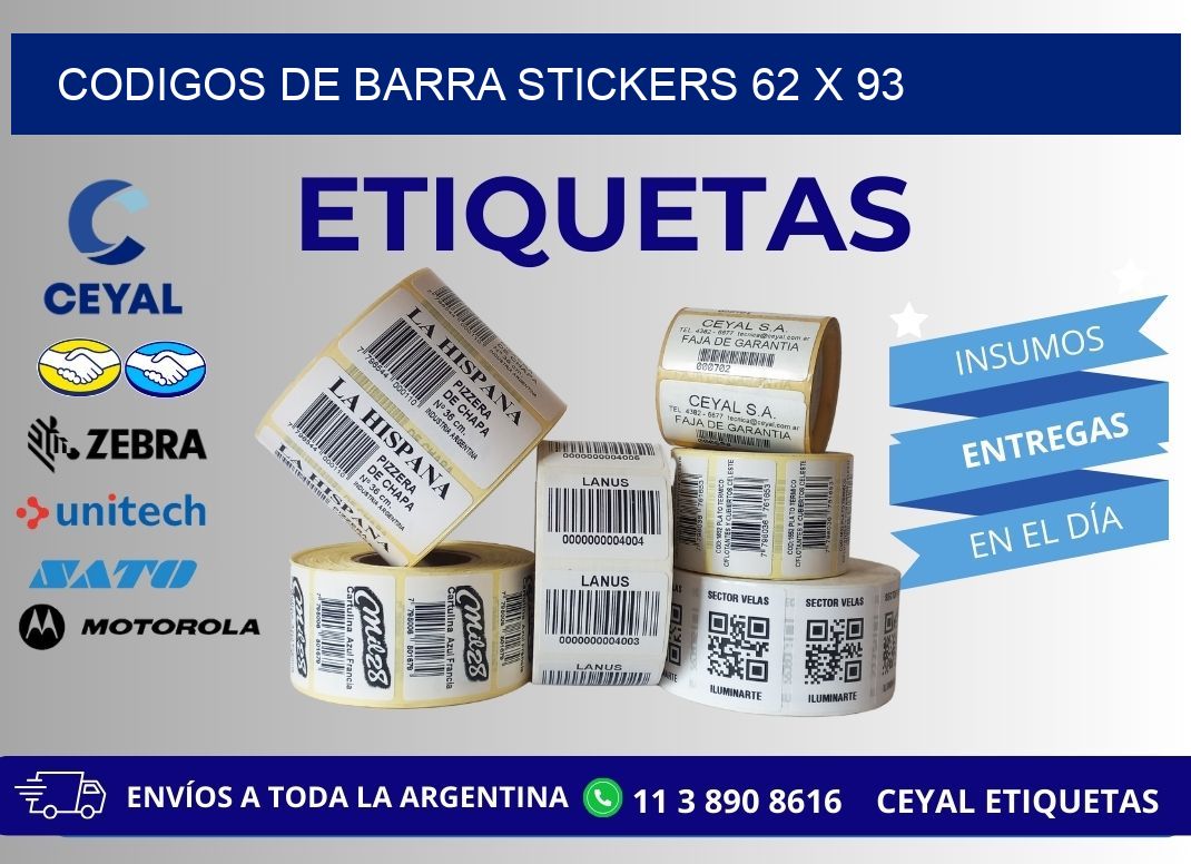 CODIGOS DE BARRA STICKERS 62 x 93