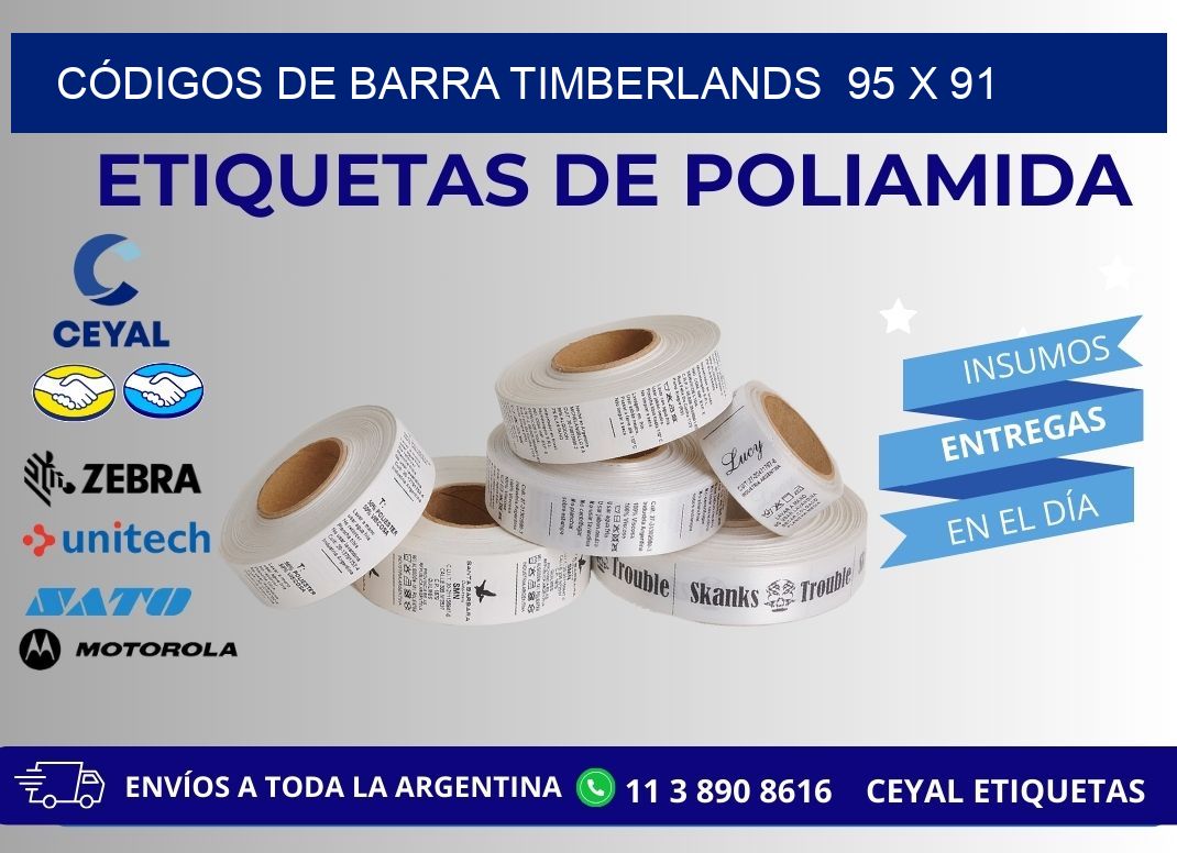 CÓDIGOS DE BARRA TIMBERLANDS 95 x 91