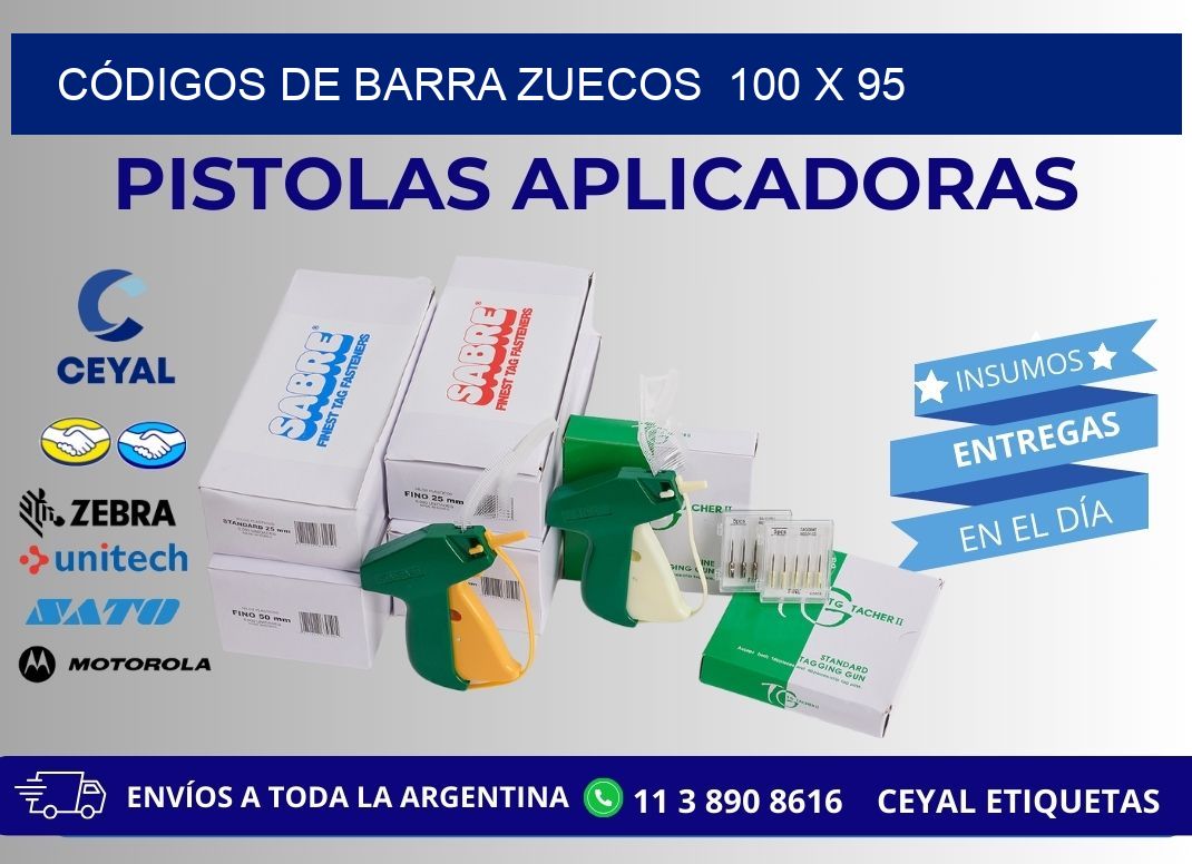CÓDIGOS DE BARRA ZUECOS  100 x 95