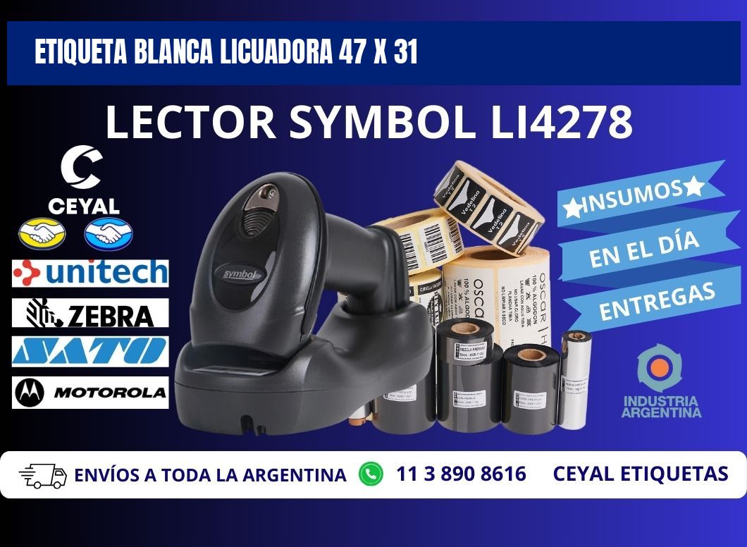 ETIQUETA BLANCA LICUADORA 47 x 31