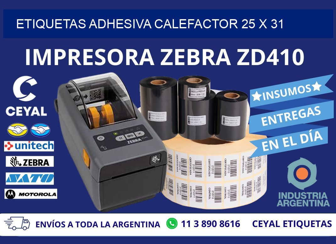 ETIQUETAS ADHESIVA CALEFACTOR 25 x 31