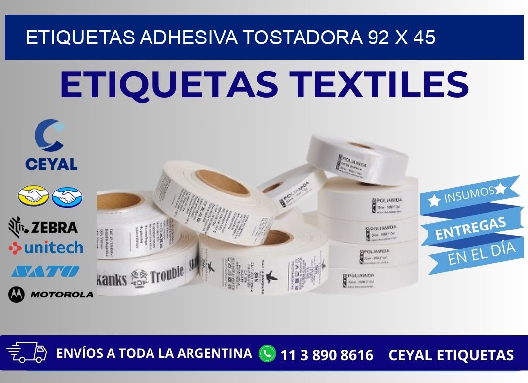 ETIQUETAS ADHESIVA TOSTADORA 92 x 45