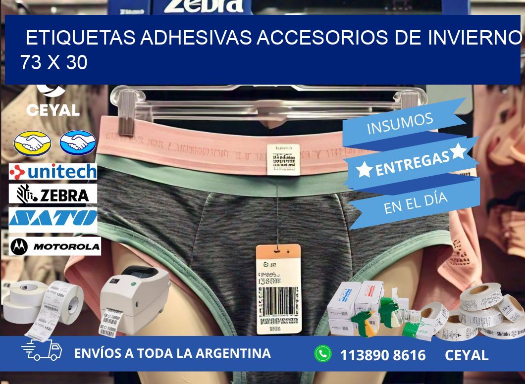 ETIQUETAS ADHESIVAS ACCESORIOS DE INVIERNO 73 x 30