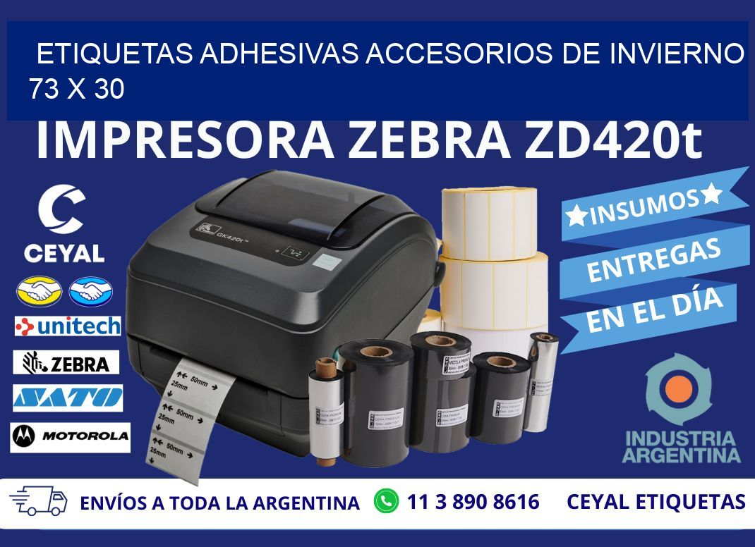 ETIQUETAS ADHESIVAS ACCESORIOS DE INVIERNO 73 x 30
