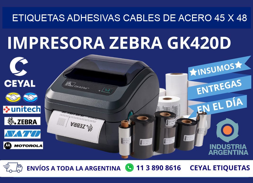 ETIQUETAS ADHESIVAS CABLES DE ACERO 45 x 48
