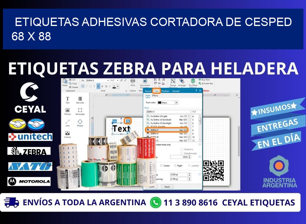 ETIQUETAS ADHESIVAS CORTADORA DE CESPED 68 x 88