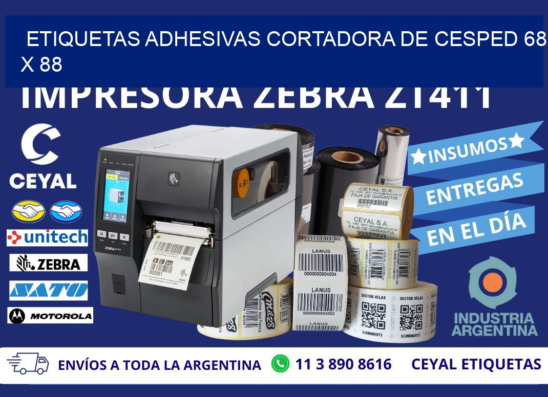 ETIQUETAS ADHESIVAS CORTADORA DE CESPED 68 x 88