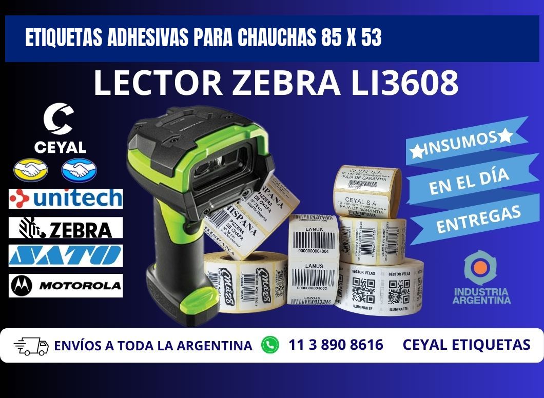 ETIQUETAS ADHESIVAS PARA CHAUCHAS 85 x 53