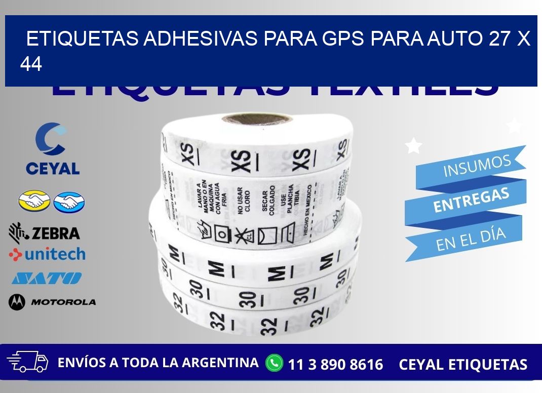 ETIQUETAS ADHESIVAS PARA GPS PARA AUTO 27 x 44