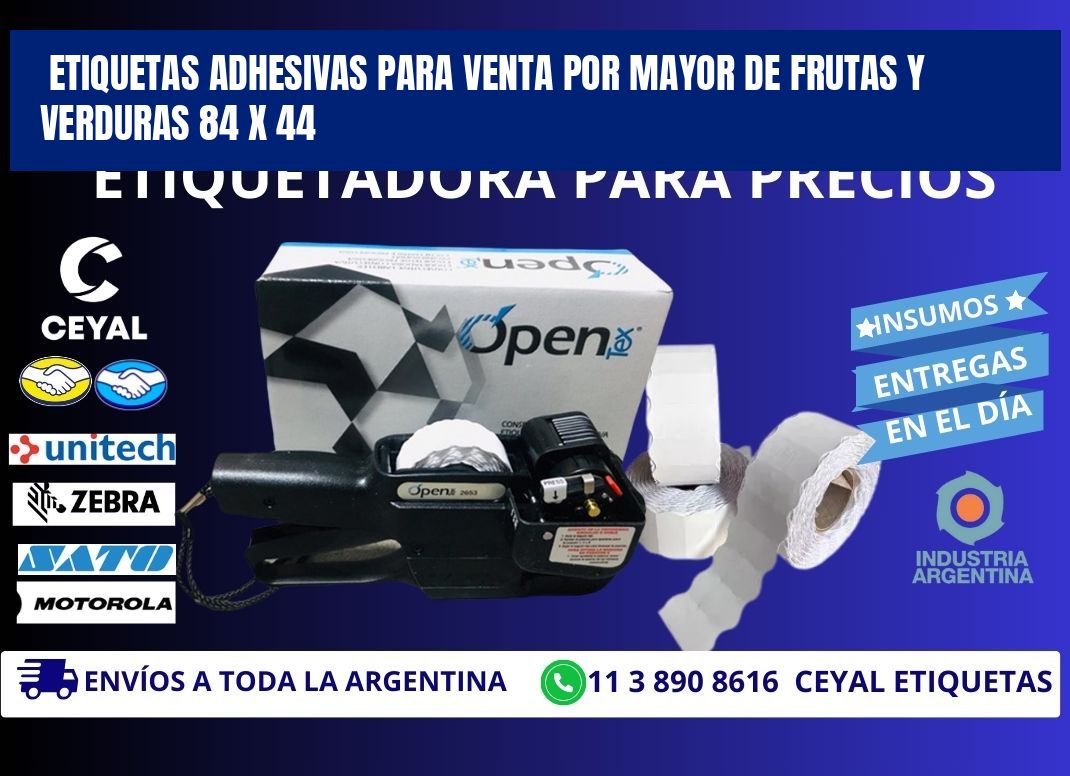 ETIQUETAS ADHESIVAS PARA VENTA POR MAYOR DE FRUTAS Y VERDURAS 84 x 44