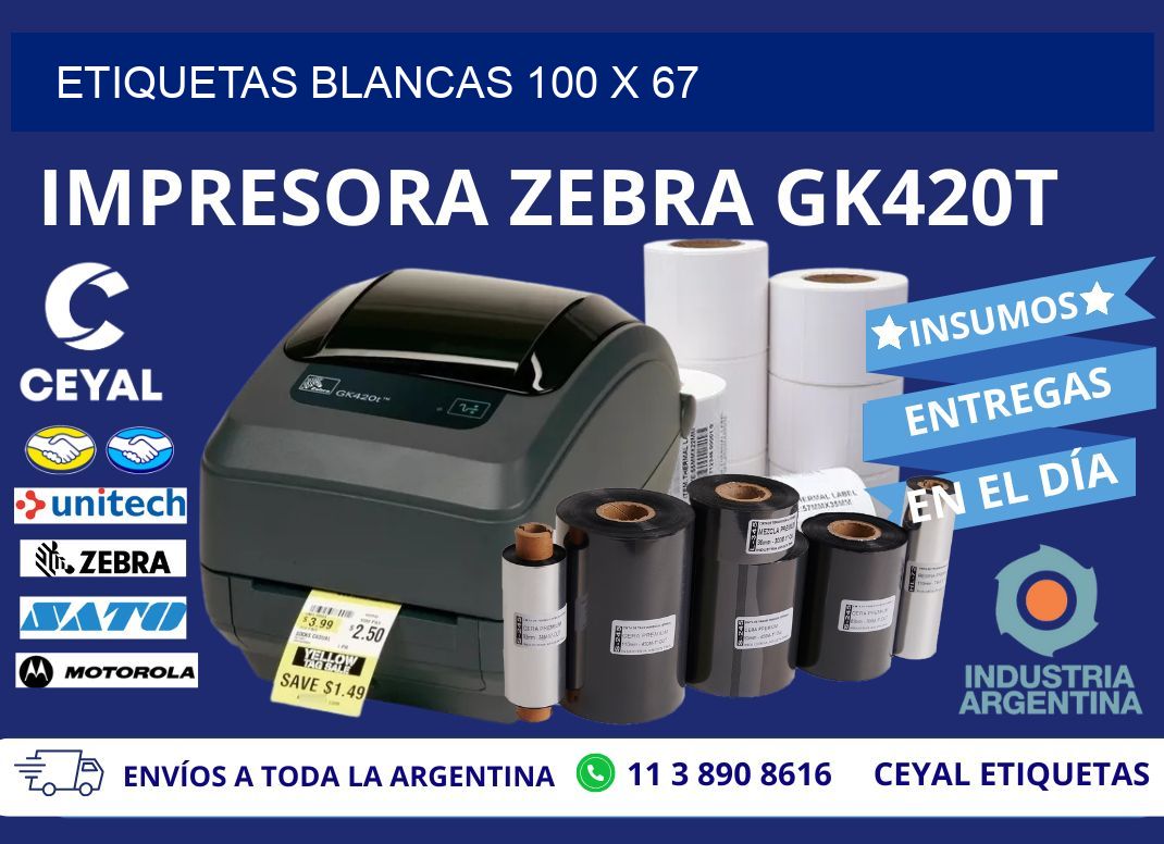 ETIQUETAS BLANCAS 100 x 67