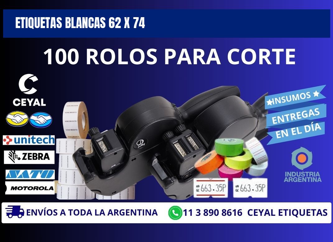 ETIQUETAS BLANCAS 62 x 74