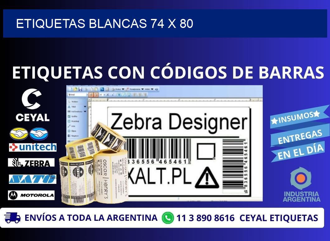 ETIQUETAS BLANCAS 74 x 80