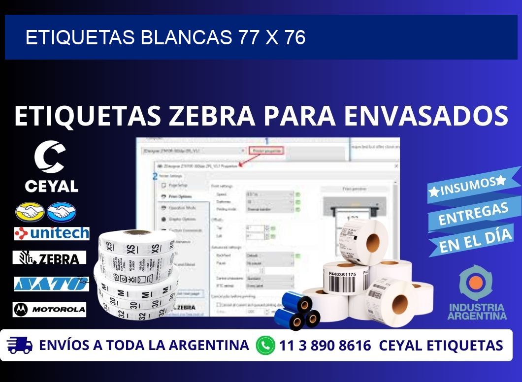 ETIQUETAS BLANCAS 77 x 76