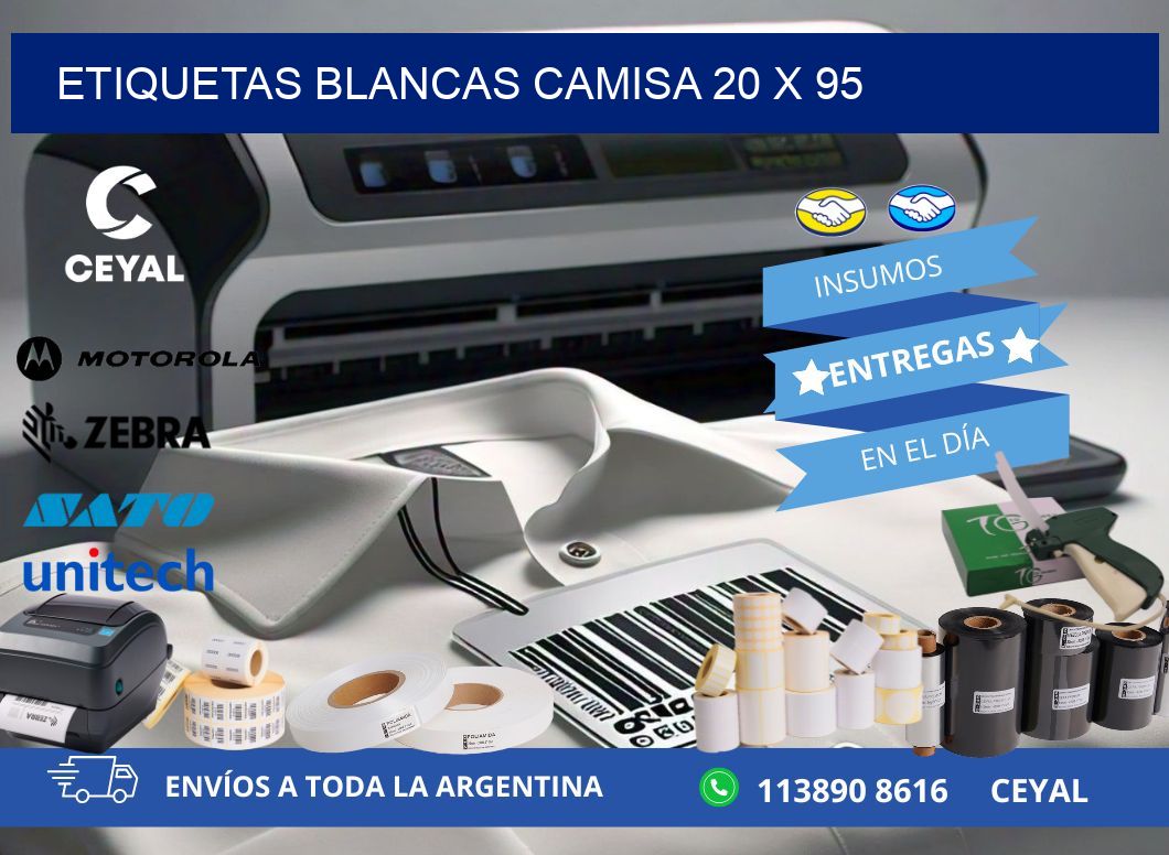 ETIQUETAS BLANCAS CAMISA 20 x 95