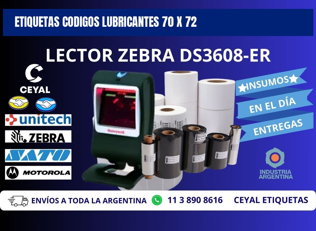 ETIQUETAS CODIGOS LUBRICANTES 70 x 72