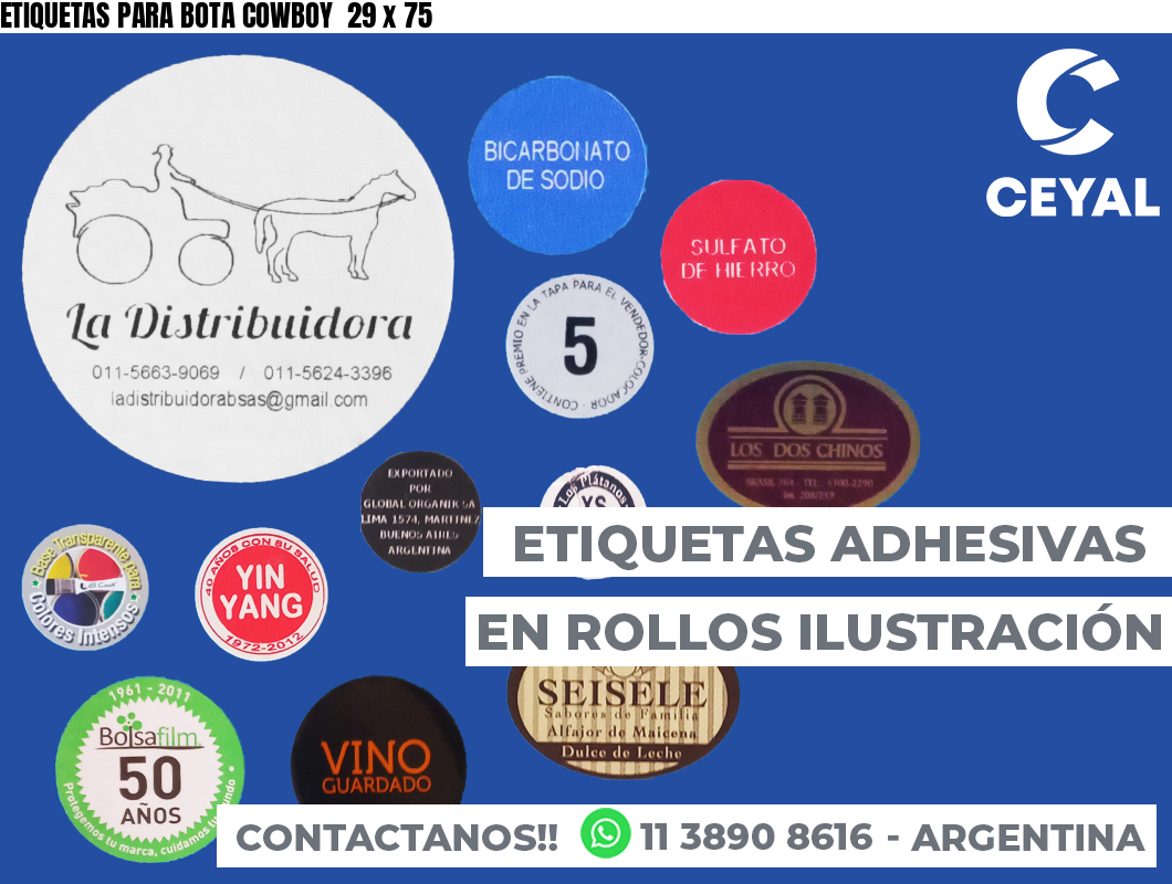 ETIQUETAS PARA BOTA COWBOY 29 x 75