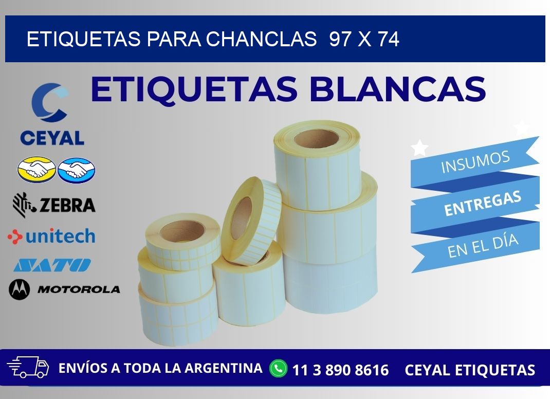 ETIQUETAS PARA CHANCLAS 97 x 74