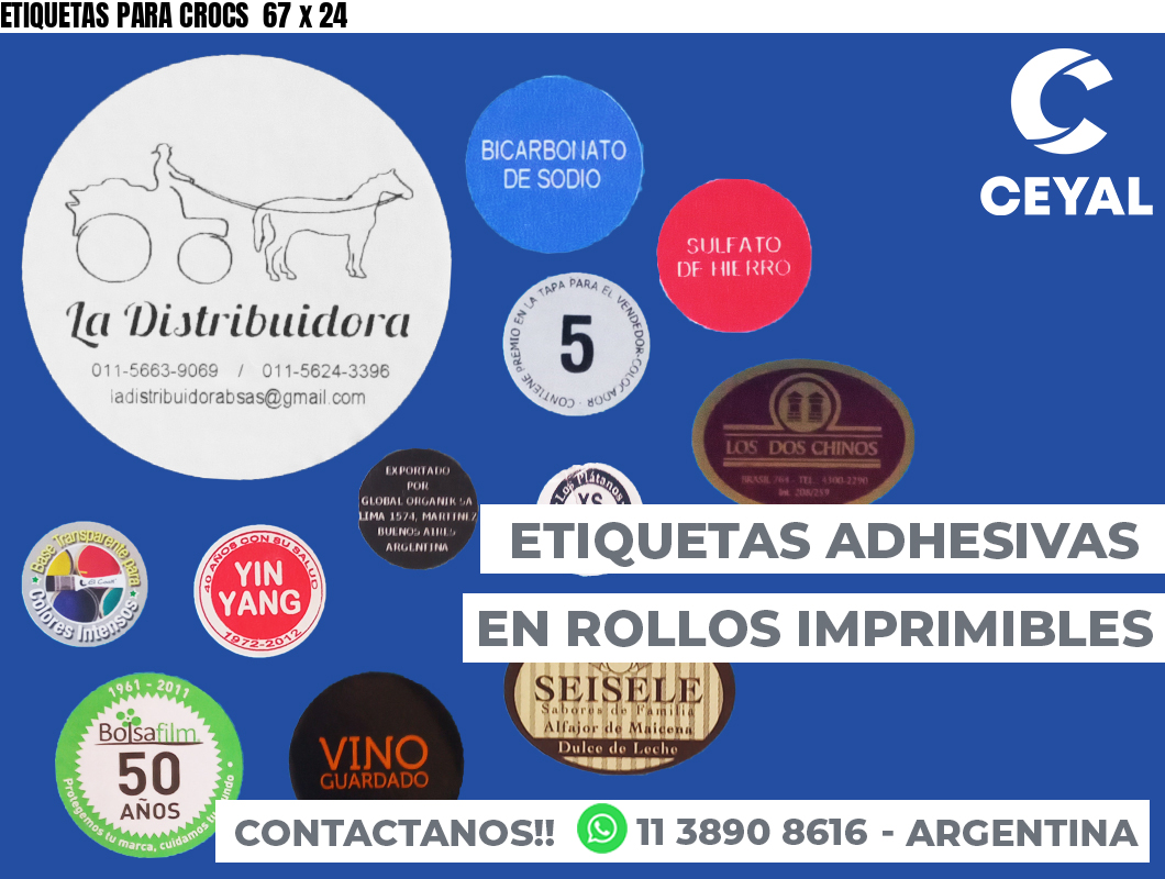 ETIQUETAS PARA CROCS 67 x 24