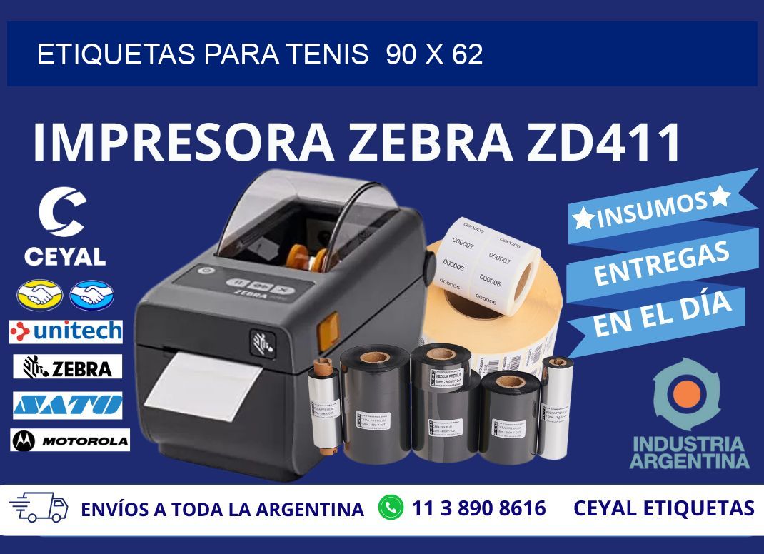 ETIQUETAS PARA TENIS 90 x 62