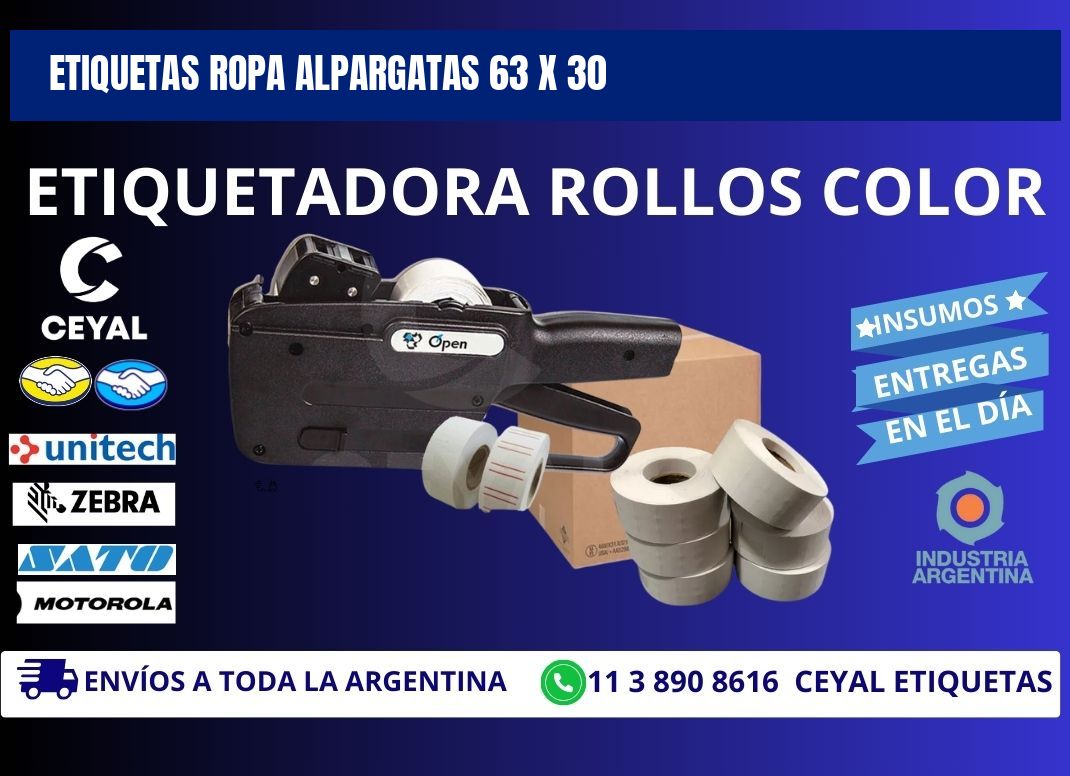 ETIQUETAS ROPA ALPARGATAS 63 x 30