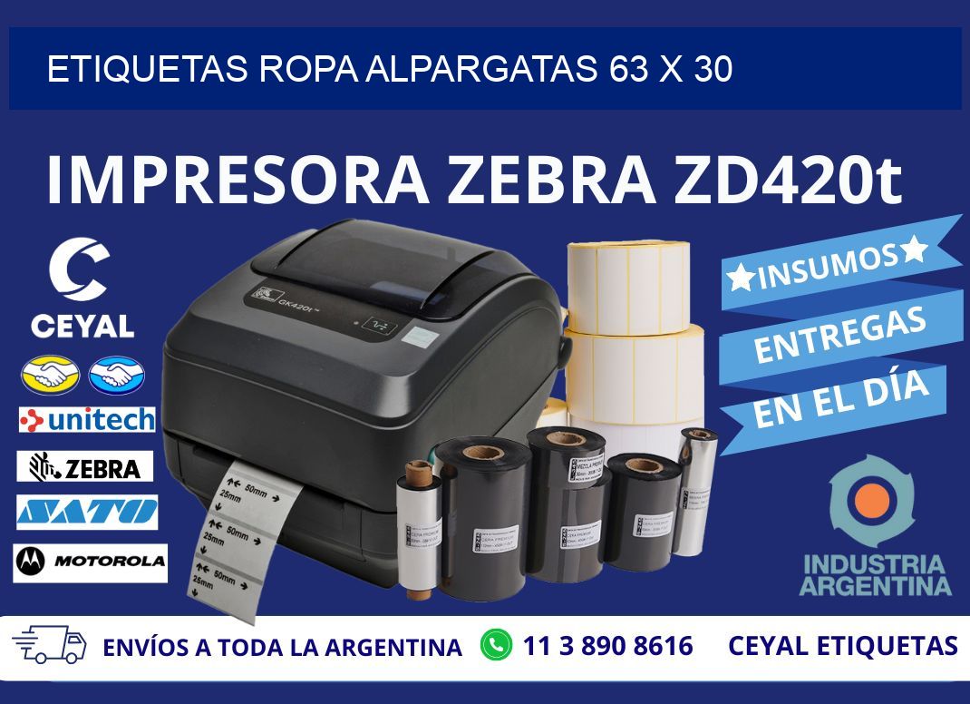 ETIQUETAS ROPA ALPARGATAS 63 x 30