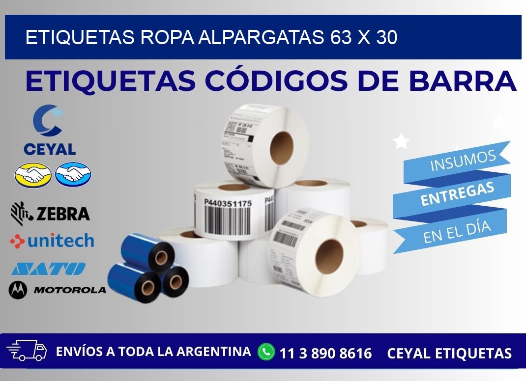 ETIQUETAS ROPA ALPARGATAS 63 x 30