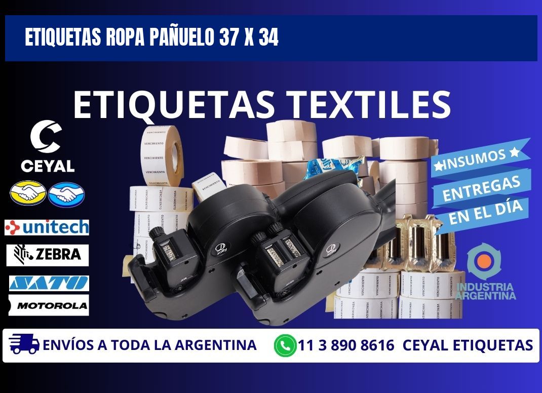 ETIQUETAS ROPA PAÑUELO 37 x 34