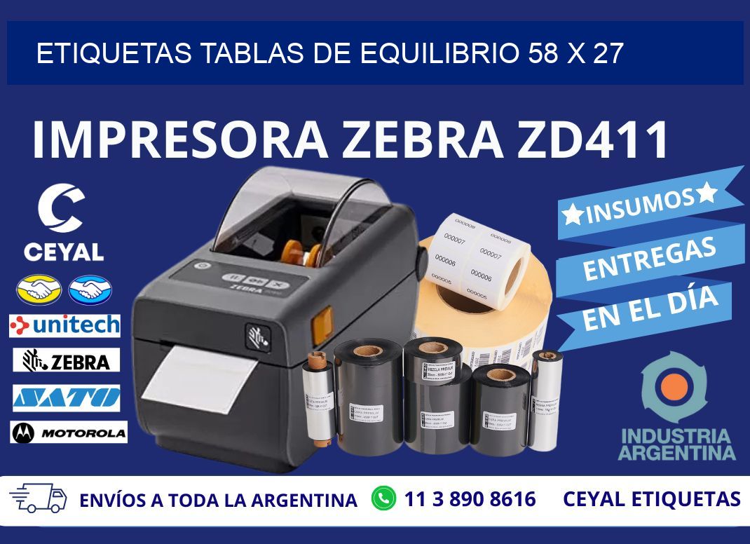 ETIQUETAS TABLAS DE EQUILIBRIO 58 x 27