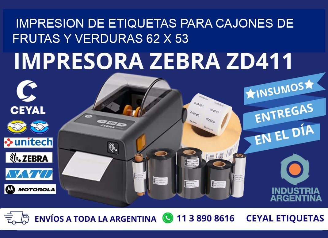 IMPRESION DE ETIQUETAS PARA CAJONES DE FRUTAS Y VERDURAS 62 x 53
