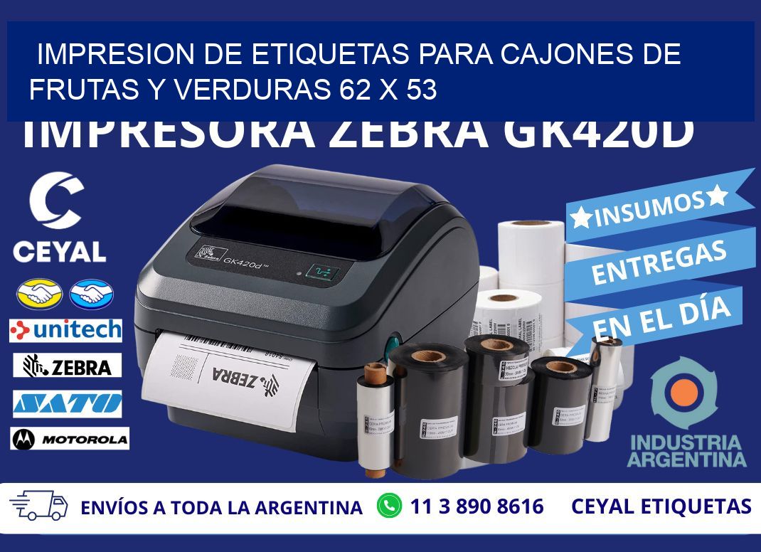 IMPRESION DE ETIQUETAS PARA CAJONES DE FRUTAS Y VERDURAS 62 x 53
