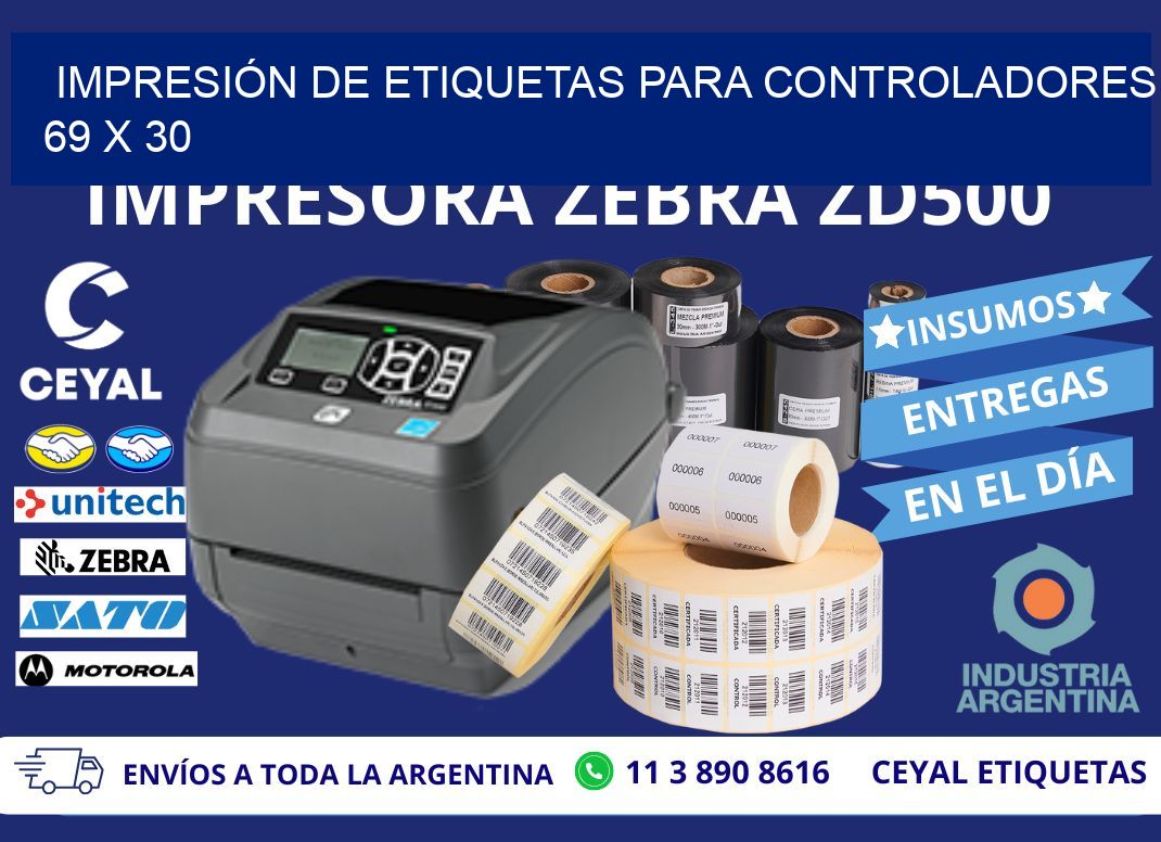IMPRESIÓN DE ETIQUETAS PARA CONTROLADORES 69 x 30